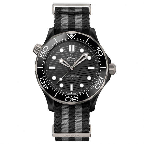 OMEGA Seamaster Diver 300M Co Axial Master Chronometer Black Dial NATO Strap Watch 43.5mm O21092442001002