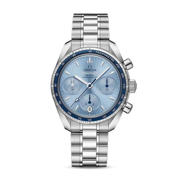OMEGA Speedmaster Co Axial Chronograph Blue Dial Stainless Steel Watch 38mm O32430385003001 REEDS Jewelers