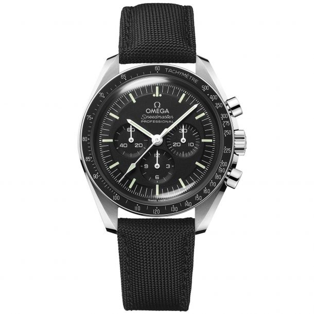 OMEGA Speedmaster Moonwatch Professional Co-Axial Master Chronometer  Chronograph Black Nylon Strap Watch | 42mm | O31032425001001 | REEDS  Jewelers