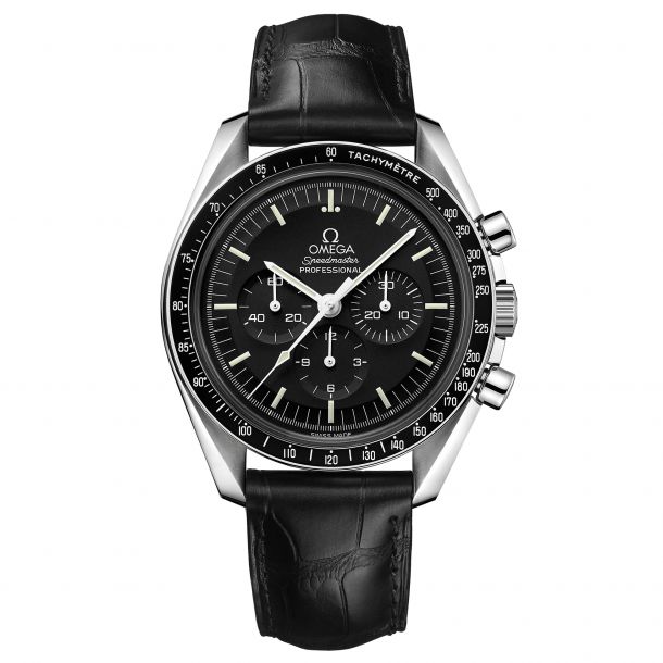 OMEGA Speedmaster Moonwatch Professional Chronograph Black Dial Leather Strap Watch 42mm O31133423001001