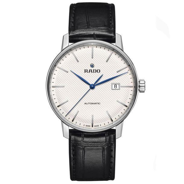 Men's Rado Coupole Classic Automatic Black Leather Strap Watch