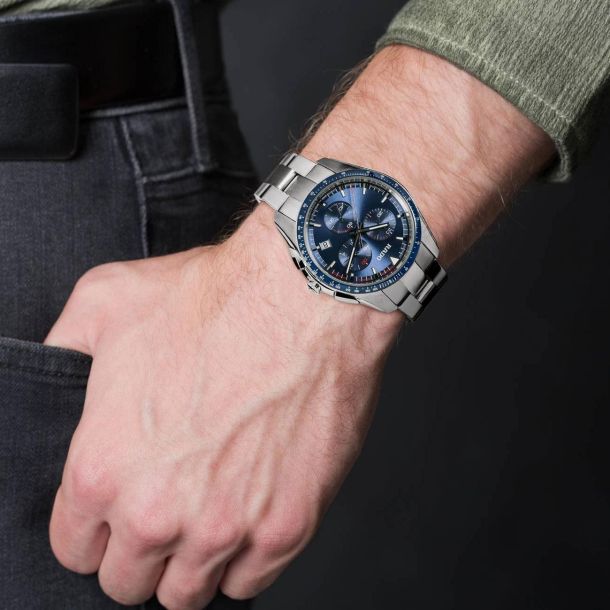 贅沢品 Rado Men's HyperChrome R32259203 Watch Dial Blue Chronograph ラドー