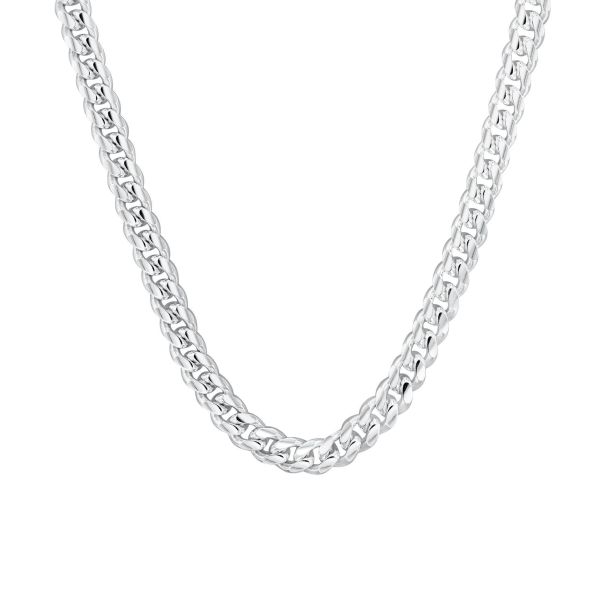 6 mm Silver-Tone Stainless Steel Cuban Chain Necklace