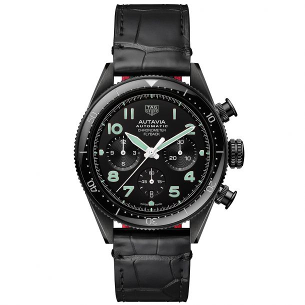Men s TAG Heuer AUTAVIA Chronometer Black Dial Limited Edition Watch 42mm CBE511C.FC8280