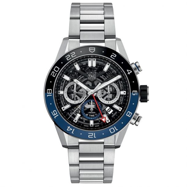 TAG Heuer - Carrera Automatic Chronograph 45mm Titanium and Leather Watch -  Men - Black TAG Heuer