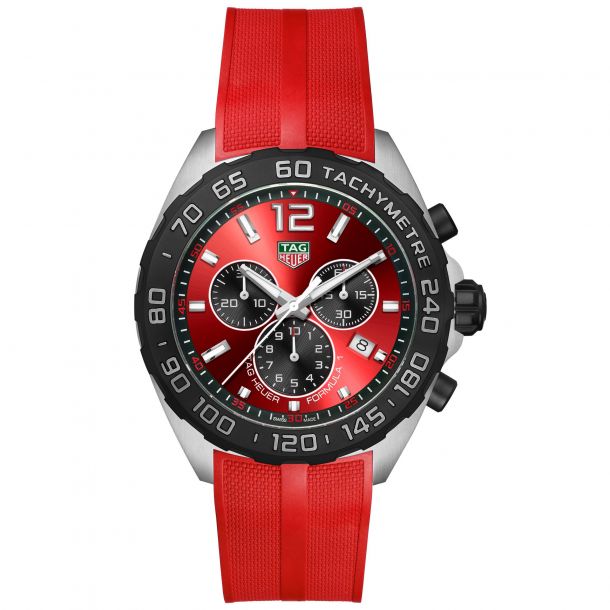 Men's TAG Heuer FORMULA 1 Red Rubber Strap Watch | 43mm | CAZ101AN.FT8055