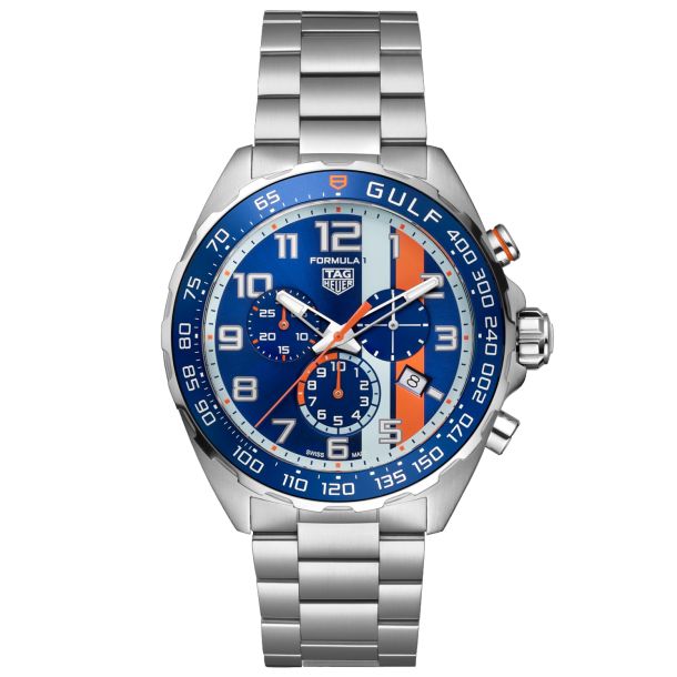 TAG Heuer FORMULA 1 X Gulf Quartz Chronograph Stainless Steel Watch, 43mm, CAZ101AT.BA0842