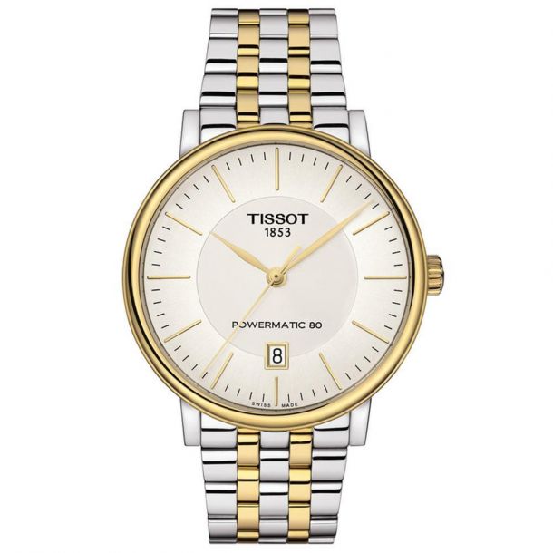 Men s Tissot Carson Premium Powermatic 80 Two Tone Stainless Steel Watch T1224072203100
