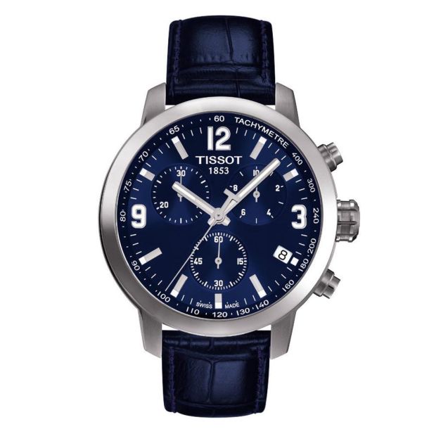 Tissot prc 200 blue leather top