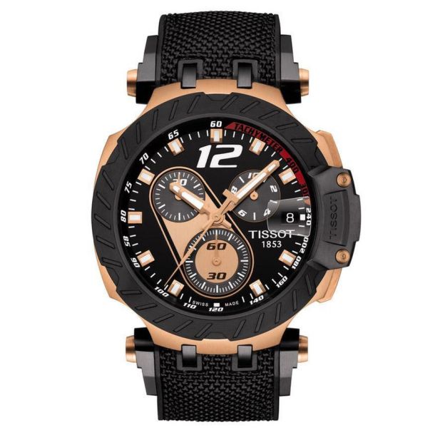 Tissot t race gold black deals