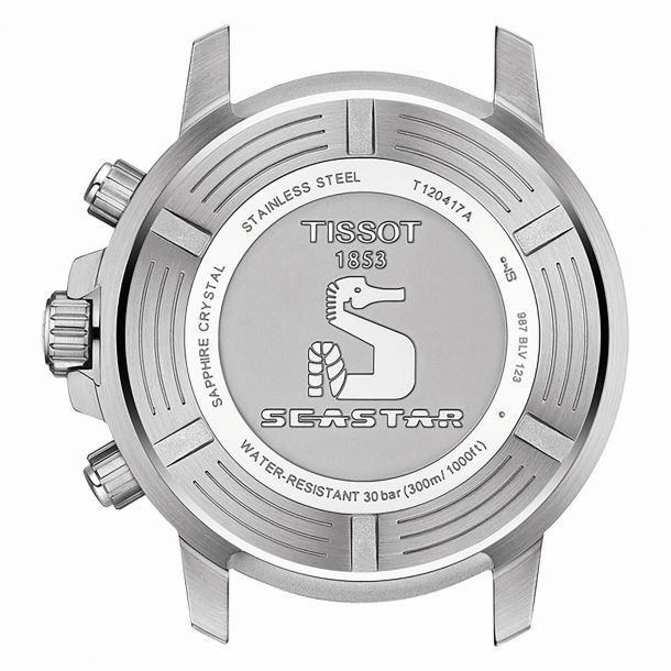 Men s Tissot T Sport Seastar 1000 Chronograph Luminescent Stainless Steel Green Dial Watch T1204171109100 REEDS Jewelers
