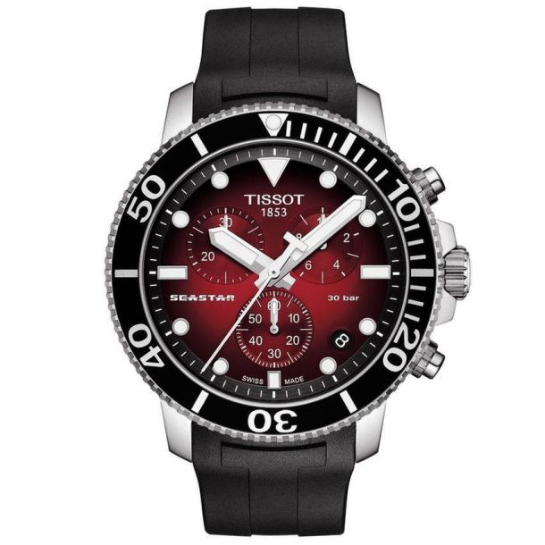 Tissot red and hot sale black watch