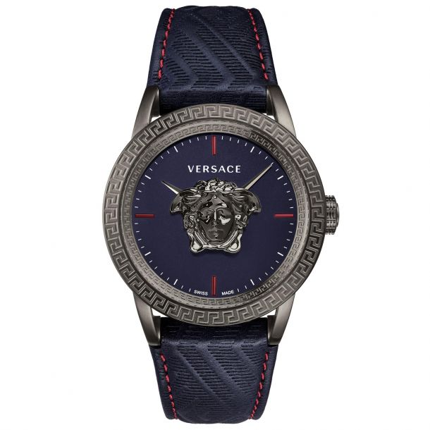 terugtrekken Kiezen Wasserette Men's Versace Palazzo Empire Blue Dial Leather Strap Watch VERD00118 |  REEDS Jewelers