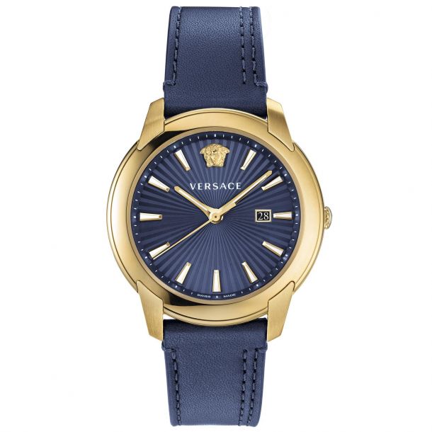 segunda mano elección léxico Men's Versace V-Urban Blue Leather Strap Watch VELQ00319 | REEDS Jewelers