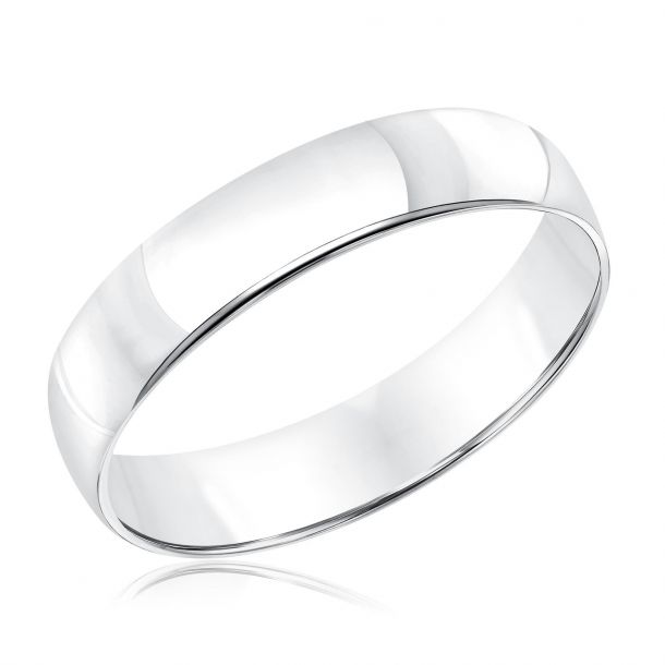 Low Dome Comfort Fit 14k White Gold Wedding Band 5mm REEDS Jewelers