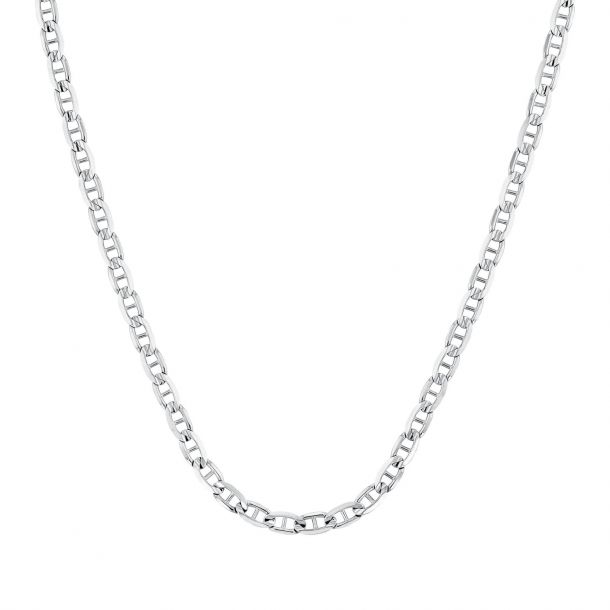 Men s White Gold Concave Anchor Chain Necklace 5.25mm REEDS Jewelers