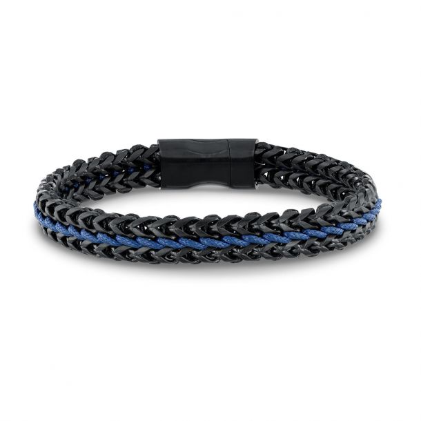 Black and shop blue mens bracelet