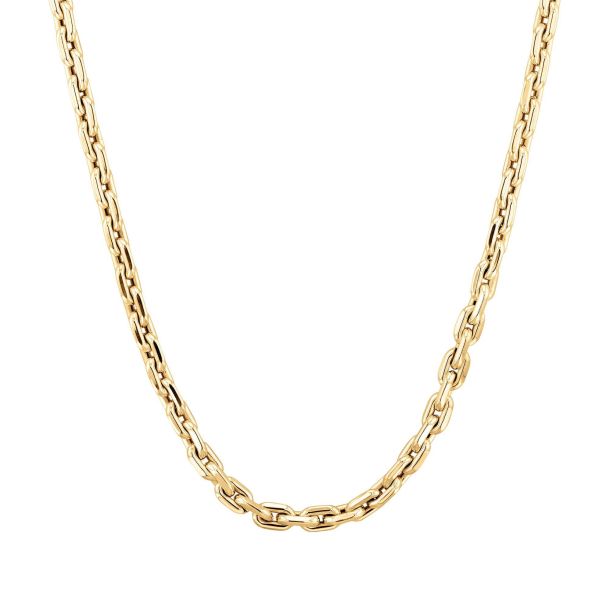 Men s Yellow Gold Anchor Link Chain Necklace 7mm 22 Inches
