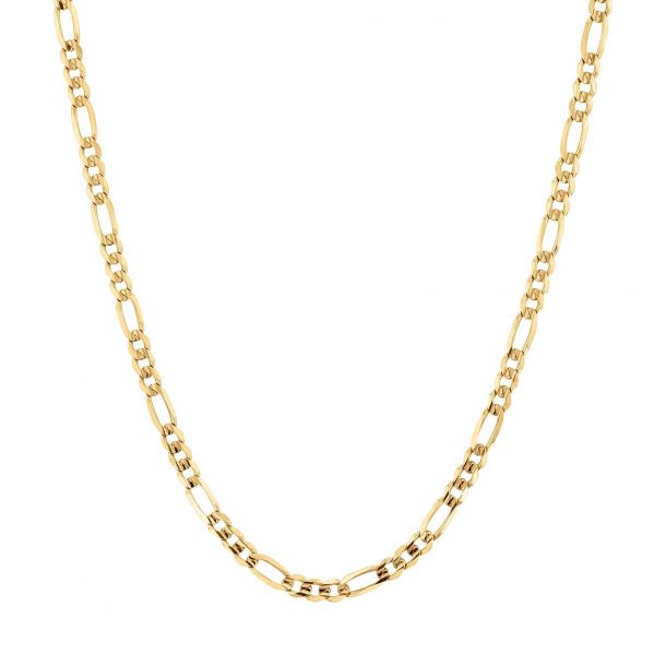 White gold figaro chain necklace best sale