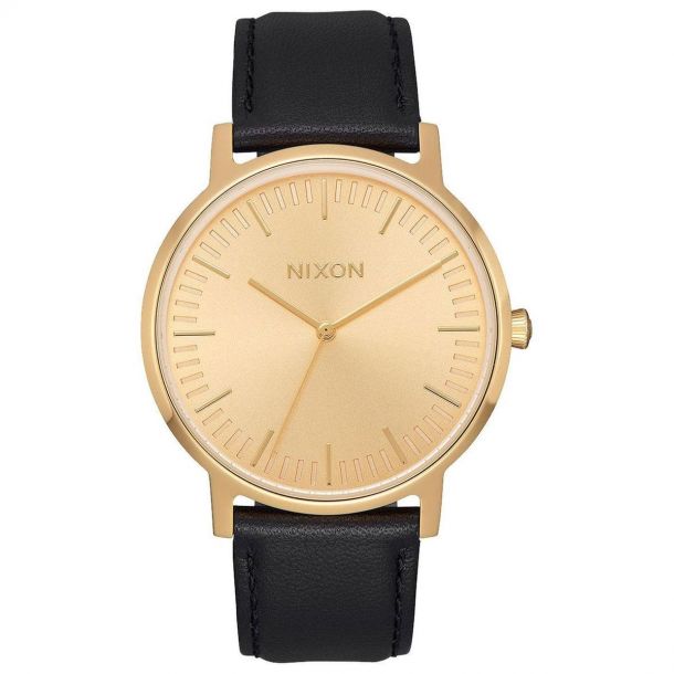 Nixon Porter Leather Watch - All Black