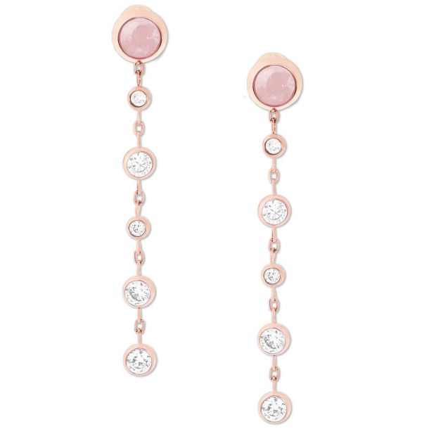 Michael Kors Rose Gold-Tone and Rose Quartz Drop Earrings | REEDS Jewelers