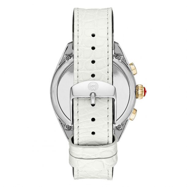 Michele Navy Dial and White Alligator Strap Hybrid Smartwatch