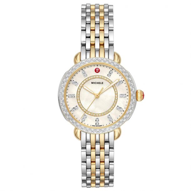 Michele Sidney Classic Two Tone Stainless Steel Diamond Watch MWW30B000002 REEDS Jewelers