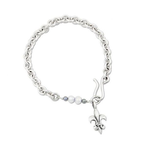 Mignon Faget Fleur de Lis Charm Bracelet