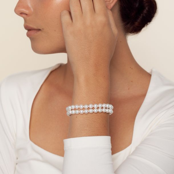 Double row pearl bracelet hotsell