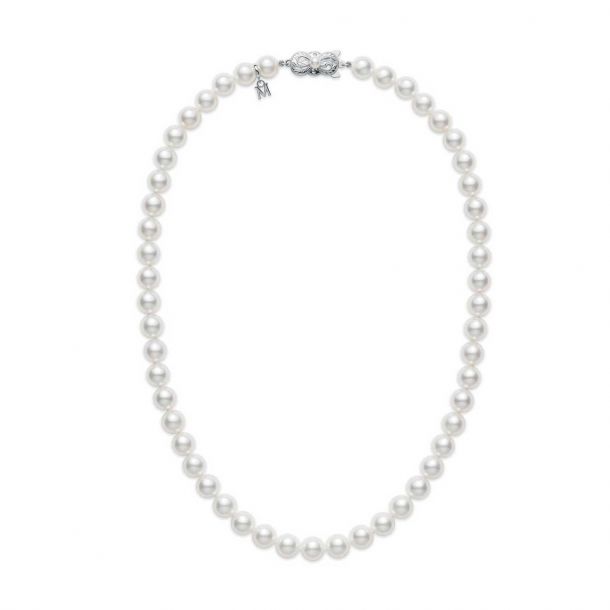 MIKIMOTO 真珠 7重ネックレス MIKIMOTO 7-7.5mm Akoya Cultured Pearl White Gold Strand Necklace