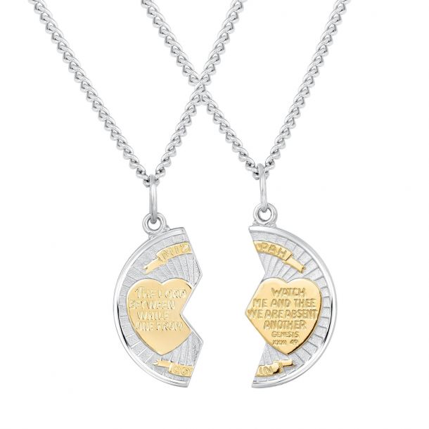 Mizpah Two Tone Breakaway Medallion Pendants With Two Chains REEDS Jewelers