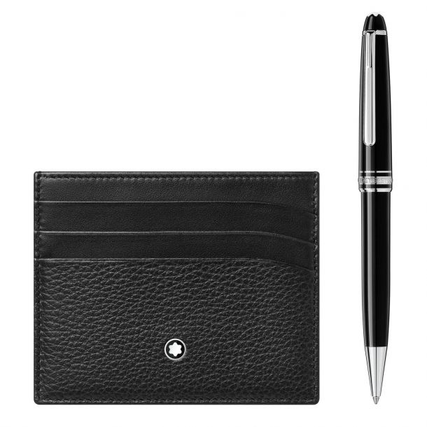 Conciërge monster inhoudsopgave Montblanc Meisterstück Classique Platinum-Coated Ballpoint Pen and Soft  Grain Pocket Holder Set | REEDS Jewelers