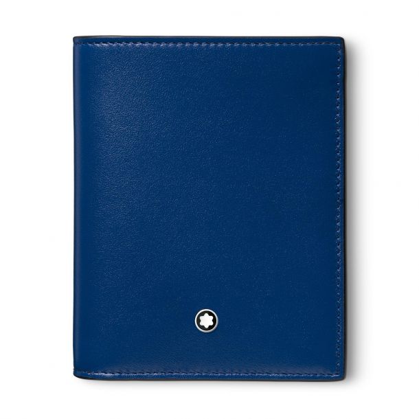 Montblanc Meisterstück Compact 6cc Blue Leather Wallet | REEDS Jewelers