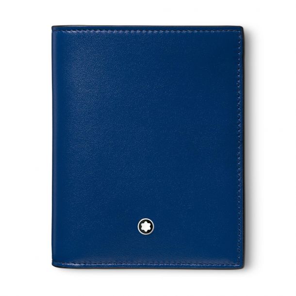 Montblanc Meisterst ck Compact 6cc Blue Leather Wallet REEDS Jewelers Montblanc Meisterst ck Compact 6cc Blue Leather Wallet REEDS Jewelers
