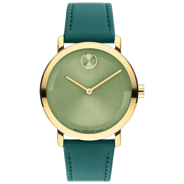 Movado BOLD Evolution 2.0 Green Dial Leather Strap Watch 40mm 3601150 REEDS Jewelers