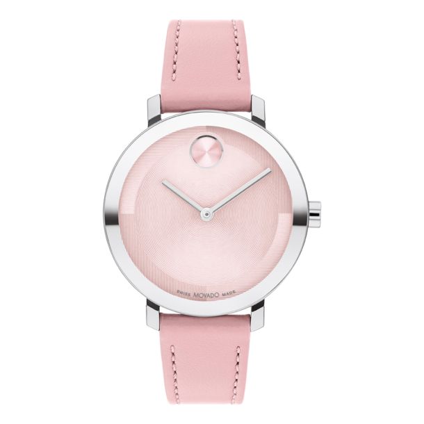Movado BOLD Evolution 2.0 Pink Leather Strap Watch 34mm 3601159