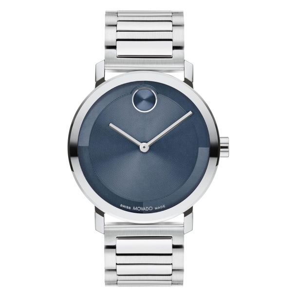 Movado BOLD Evolution Blue Dial Stainless Steel Bracelet Watch 40mm 3601155 REEDS Jewelers