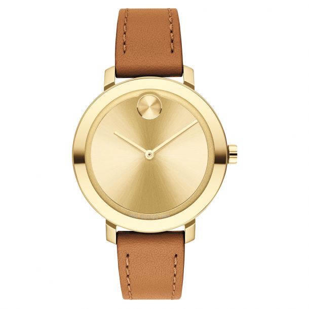 Movado bold leather strap hot sale watch