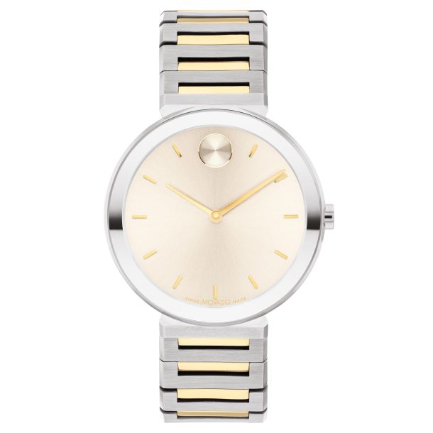 Movado BOLD Horizon Chalk Dial Two Tone Stainless Steel Watch 34mm 3601091 REEDS Jewelers