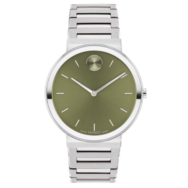 Movado BOLD Horizon Olive Green Dial Stainless Steel Watch 40mm 3601074 REEDS Jewelers
