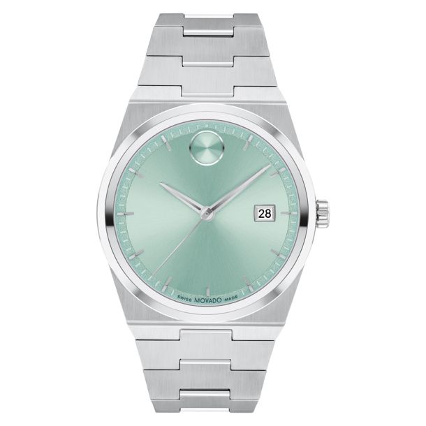 Movado BOLD Quest Seafoam Blue Dial Stainless Steel Bracelet Watch 40mm 3601243 REEDS Jewelers