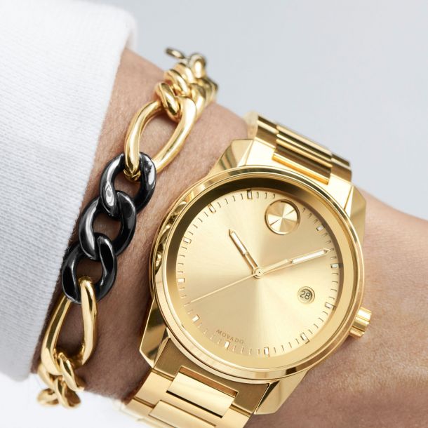 NEW Movado BOLD Verso Gold Ion-Plated Bracelet Watch 42mm  display picture 1