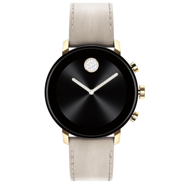 Movado Connect 2.0 Light Grey Leather Strap 40mm Smartwatch 3660024