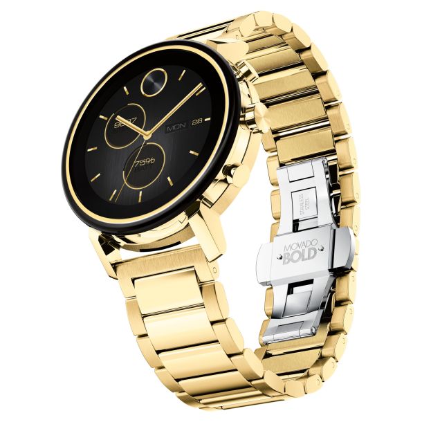 Movado Connect 2.0 Touchscreen Gold Tone Stainless Steel Bracelet Watch 42mm 3660036 REEDS Jewelers
