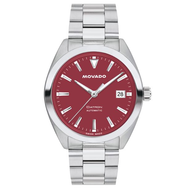 Movado Heritage Series Datron Automatic Red Dial Stainless Steel Watch 40mm 3650194 REEDS Jewelers