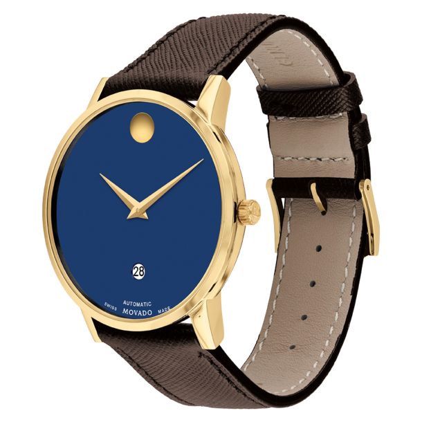 Movado museum watch blue face deals