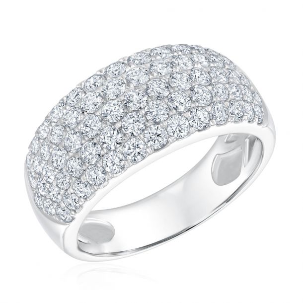 1 7 8ctw Multi Row Round Diamond White Gold Pave Band REEDS Jewelers