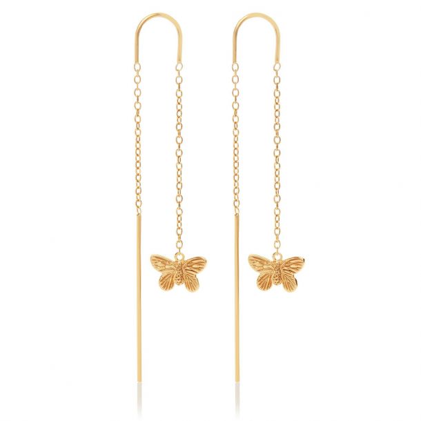 Olivia Burton 3D Butterfly Threader Earrings Gold Tone