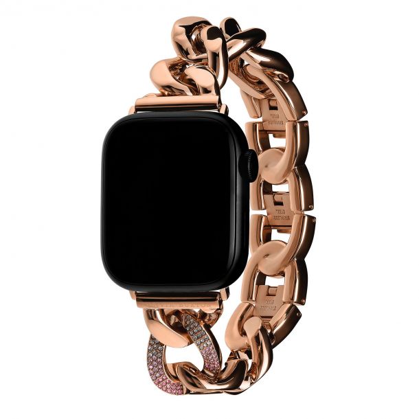 Olivia Burton Apple Watch Strap | Rose Gold-Tone and Rainbow Crystals |  38mm, 40mm, and 41mm | 24300005 | REEDS Jewelers