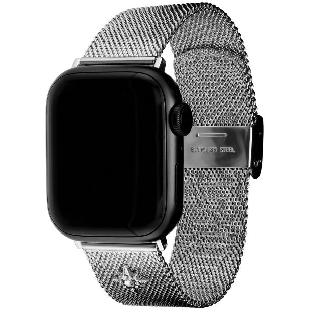 Olivia Burton Apple Watch Strap Silver Celestial Mesh 38mm 40mm and 41mm 24300010